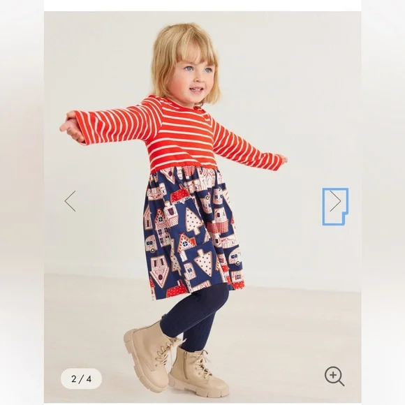 Hanna Andersson Red and Blue Striped Dress - Picture 2 of 5